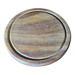 Vintage Brown Wooden Tray , Cutting Board, Bottom For A Cloche.